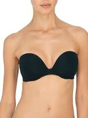 Natori Minimal Strapless Underwire Bra 32D Black